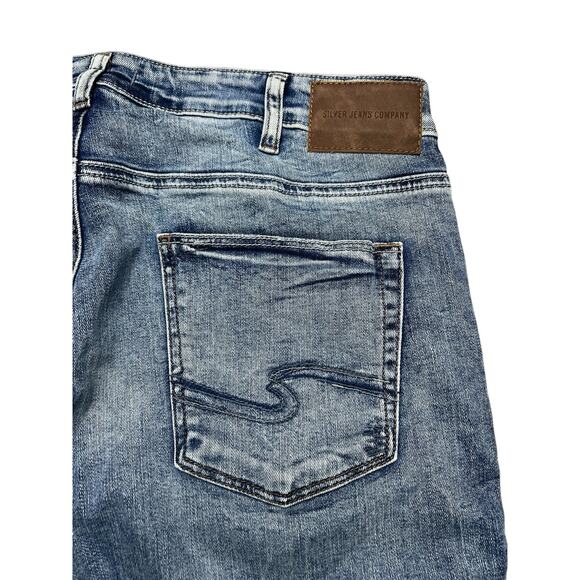 Silver Allan Slim Fit Straight Leg Jeans Mens 36 x 32 Blue Medium Wash Denim Y2K - Picture 12 of 16